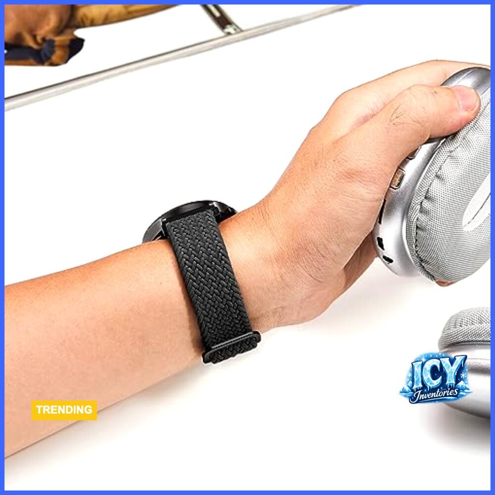 20mm Stretchy Nylon Watch Bands Compatible with Samsung Smartwatches - Picture 3 of 7